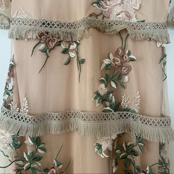 Pink floral embroidery maxi dress - Picture 5 of 8